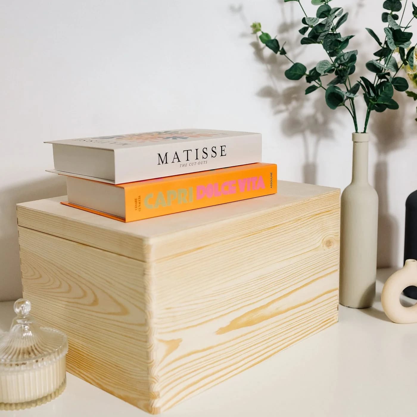 Creative Deco Holzkiste mit Deckel 40x30x22 cm Holztruhe Erinnerungsbox Baby Holzbox - Bild 3