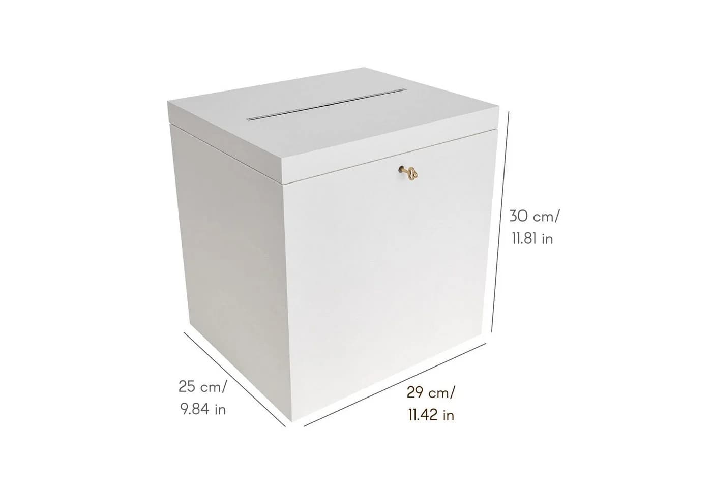 Creative Deco Dekokiste Kartenbox Hochzeit Weiß Mit Schloss - Bild 3