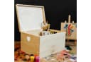 Creative Deco Aufbewahrungsbox Holzkiste mit Deckel und herzförmigen Griffen Bild 3