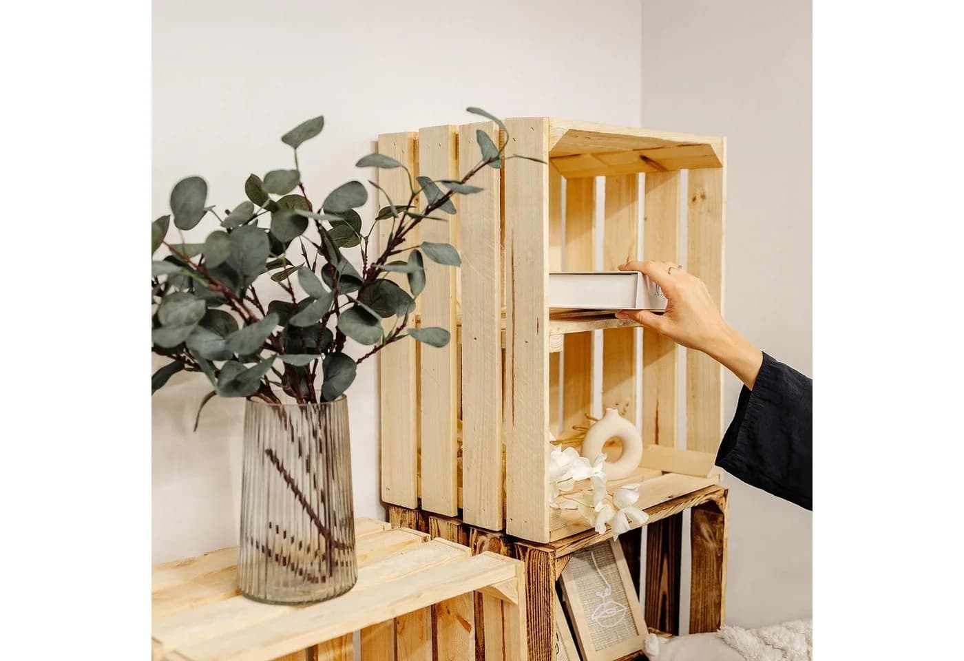 Creative Deco Holzkiste mit Regal Natur - Bild 5