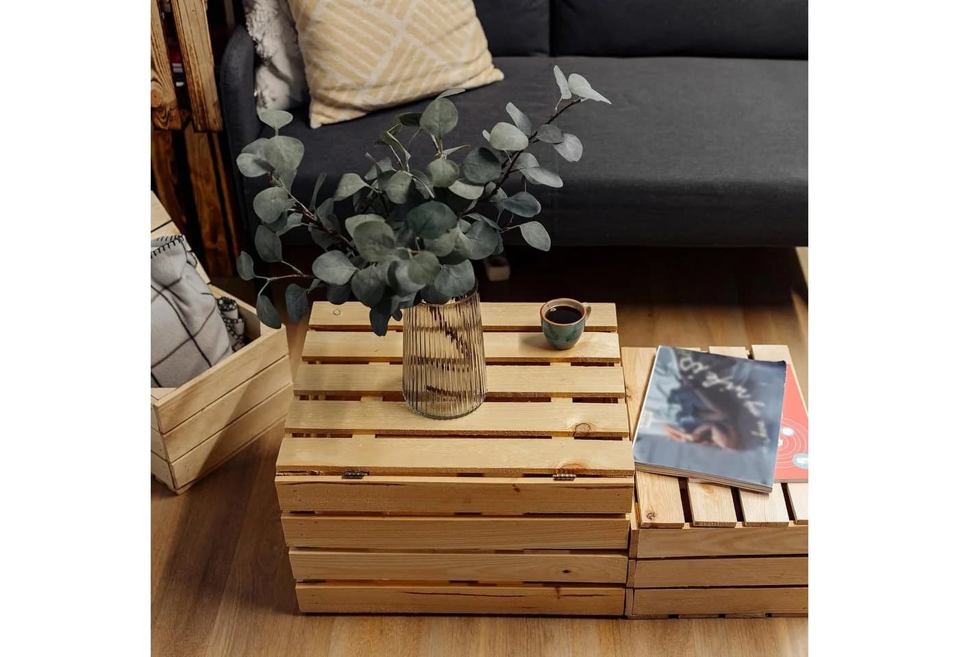 Creative Deco Aufbewahrungsbox Holztruhe Holzkiste mit Deckel Spielzeugkiste Holzbox