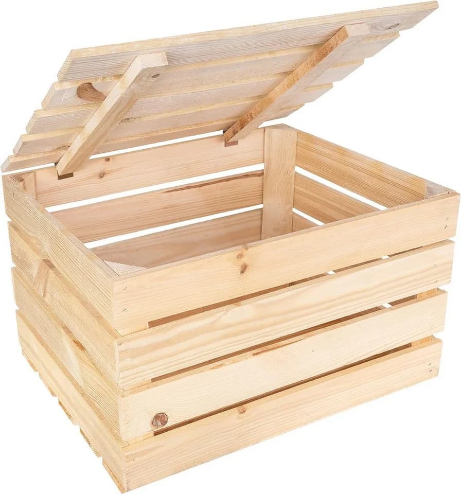 Creative Deco Aufbewahrungsbox Holztruhe Holzkiste mit Deckel Spielzeugkiste Holzbox - Bild 2