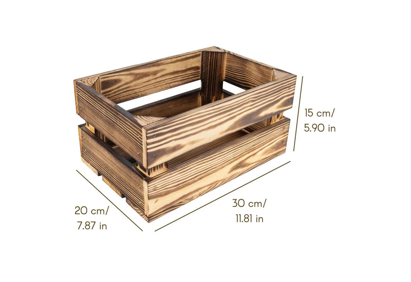 Creative Deco Holzkiste Deko Geflammt Braun - Bild 3