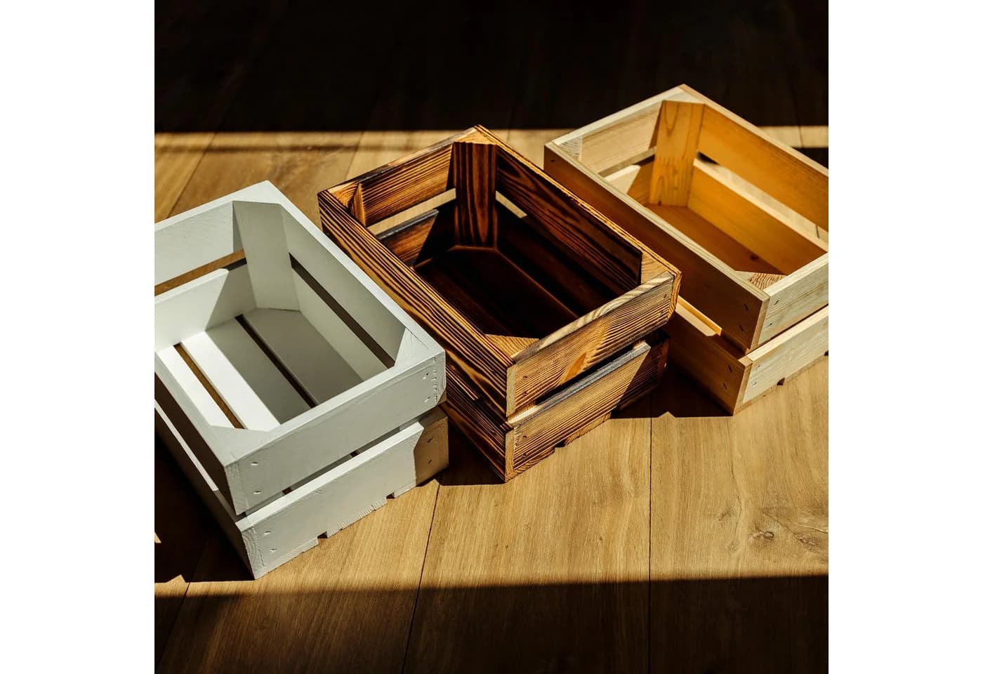 Creative Deco Holzkiste Deko Geflammt Braun - Bild 5