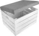 Creative Deco Sitzhocker mit Stauraum Weiß/Grau Bild 2