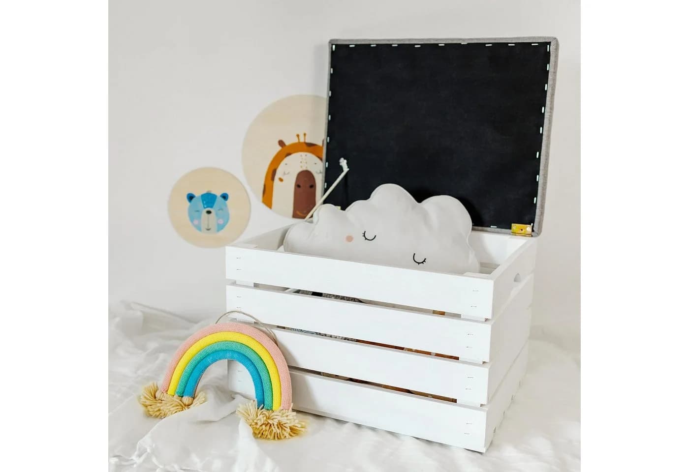 Creative Deco Sitzhocker mit Stauraum Weiß/Grau - Bild 5
