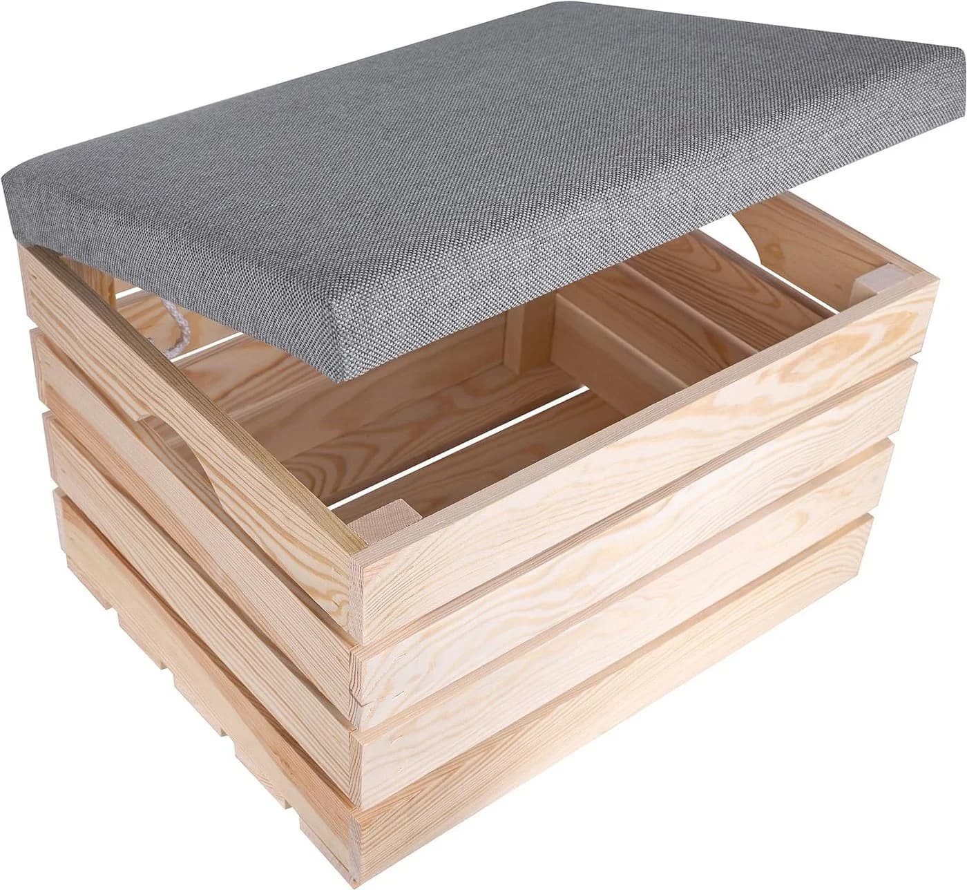 Creative Deco Sitzhocker mit Stauraum Gepolstert Grau - Bild 2