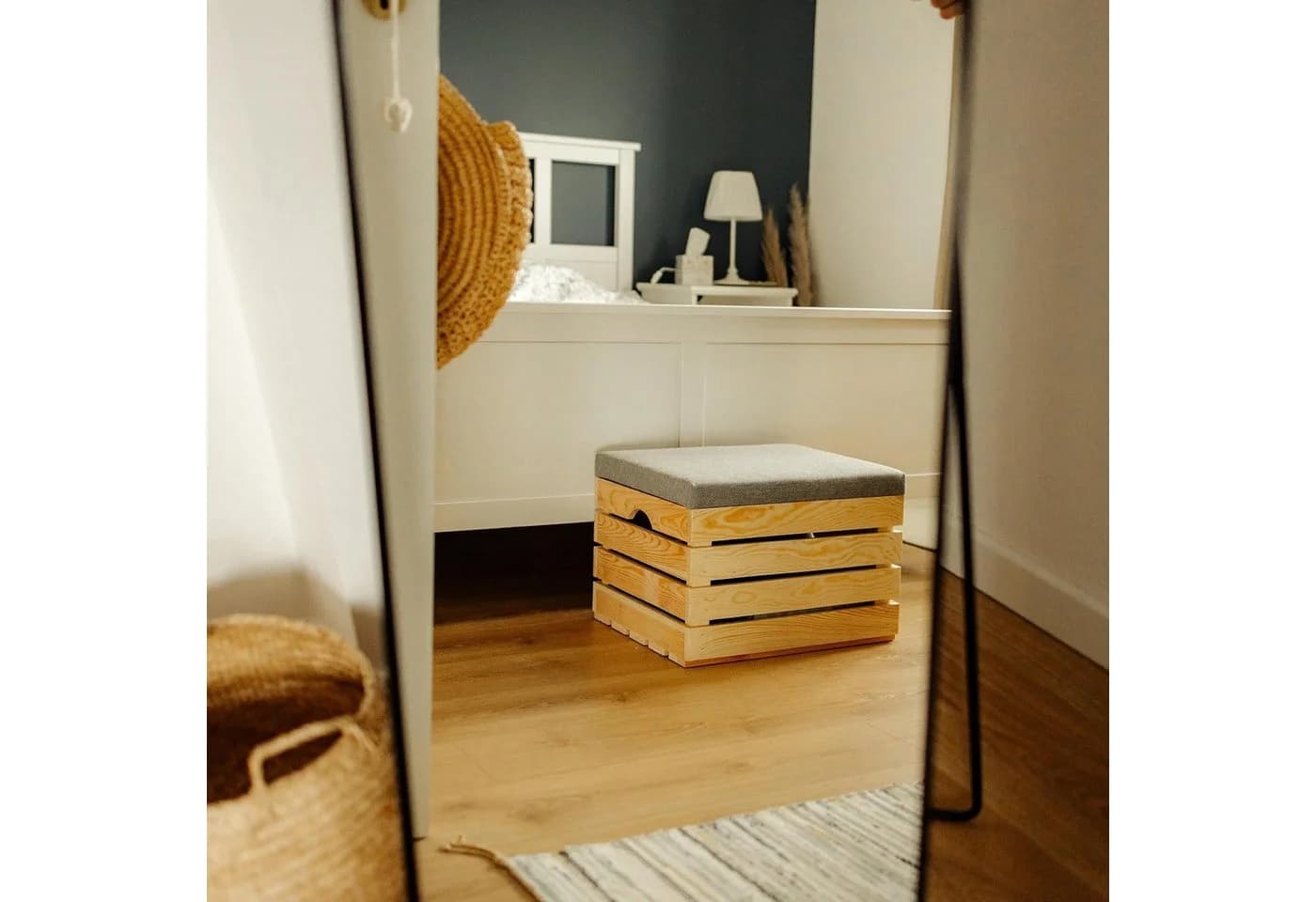 Creative Deco Sitzhocker mit Stauraum Gepolstert Grau - Bild 5