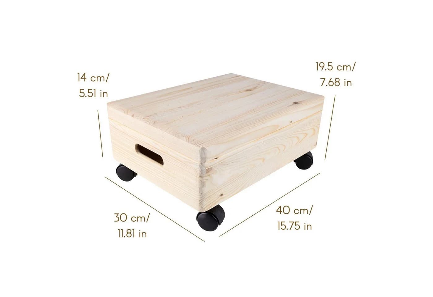 Creative Deco Holzkiste mit Deckel und Rollen - Bild 5