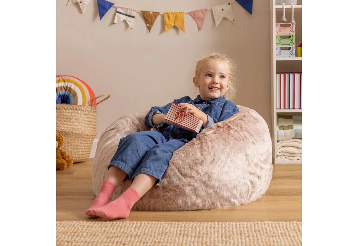 icon Sitzsack Flauschig Kunstfell Rosa Made in Germany