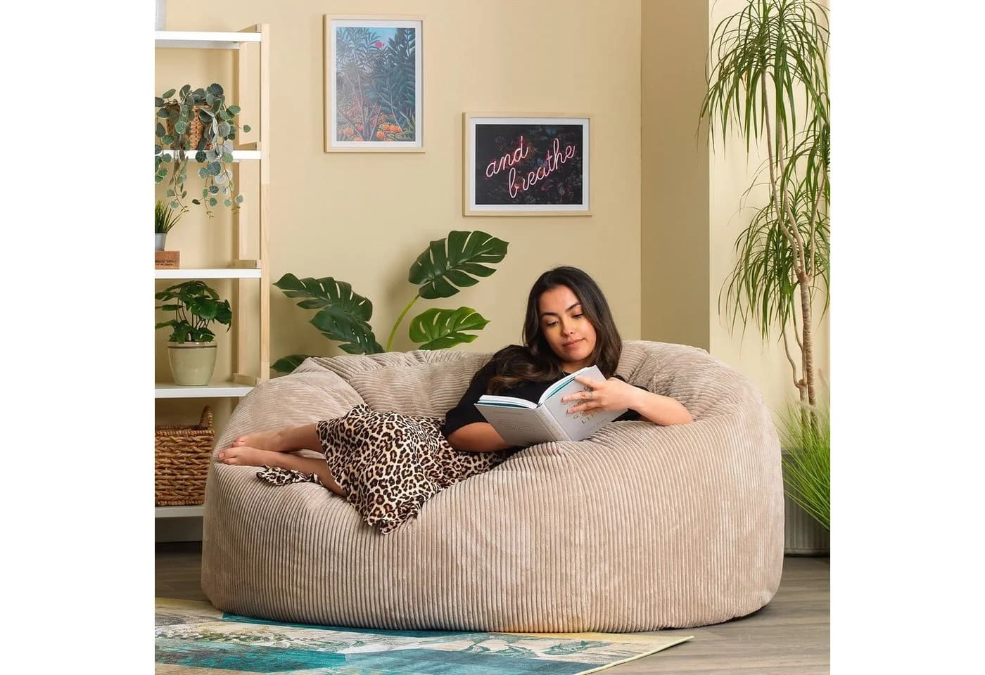 icon Sitzsack XXL Cord Sofa „Soul“ Beige