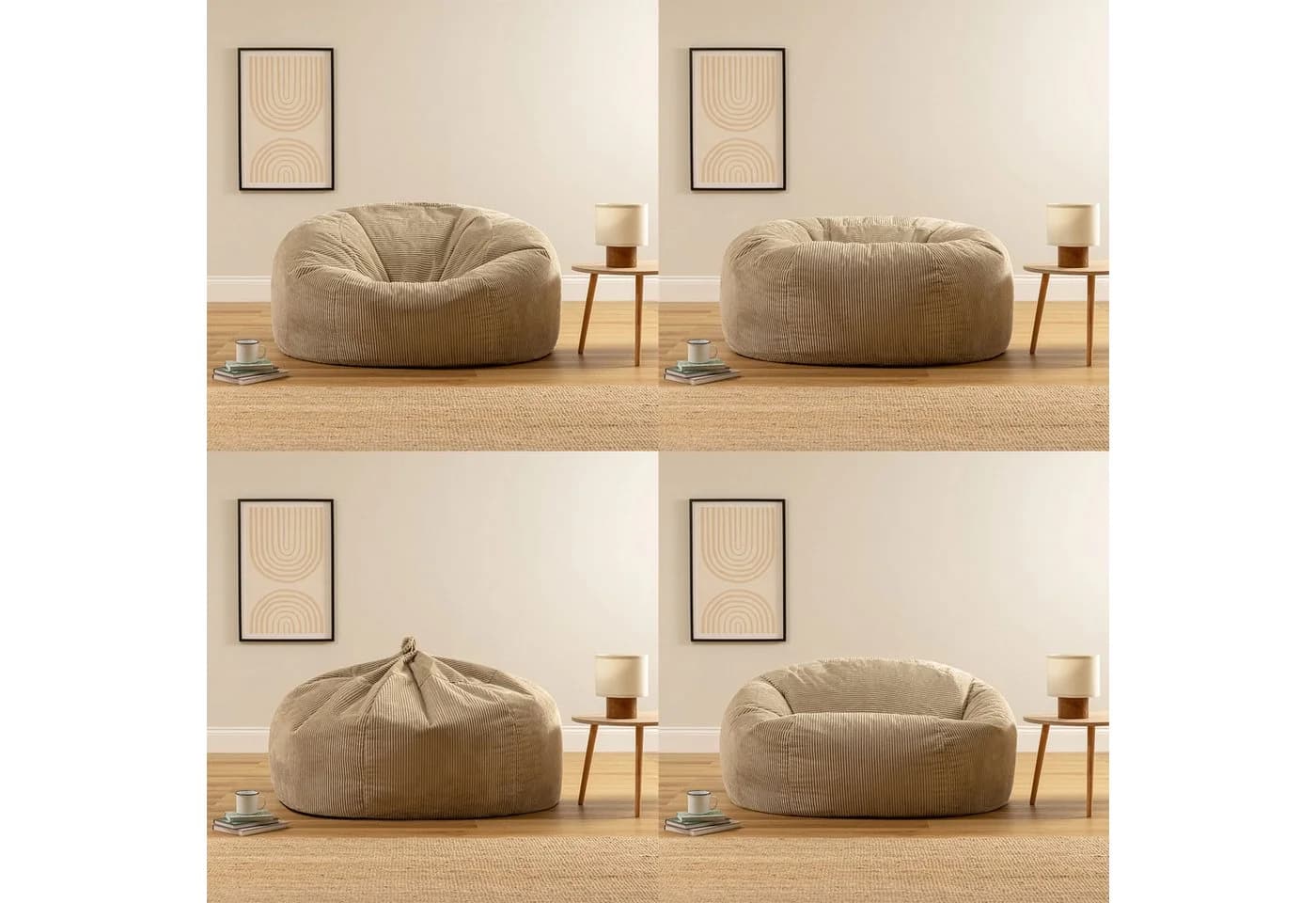icon Sitzsack XXL Cord Sofa „Soul“ Beige - Bild 3