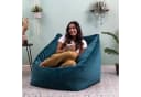 icon Sitzsack Riesen Sessel „Natalia“ mit Hocker Blaugrün Samt Bild 1