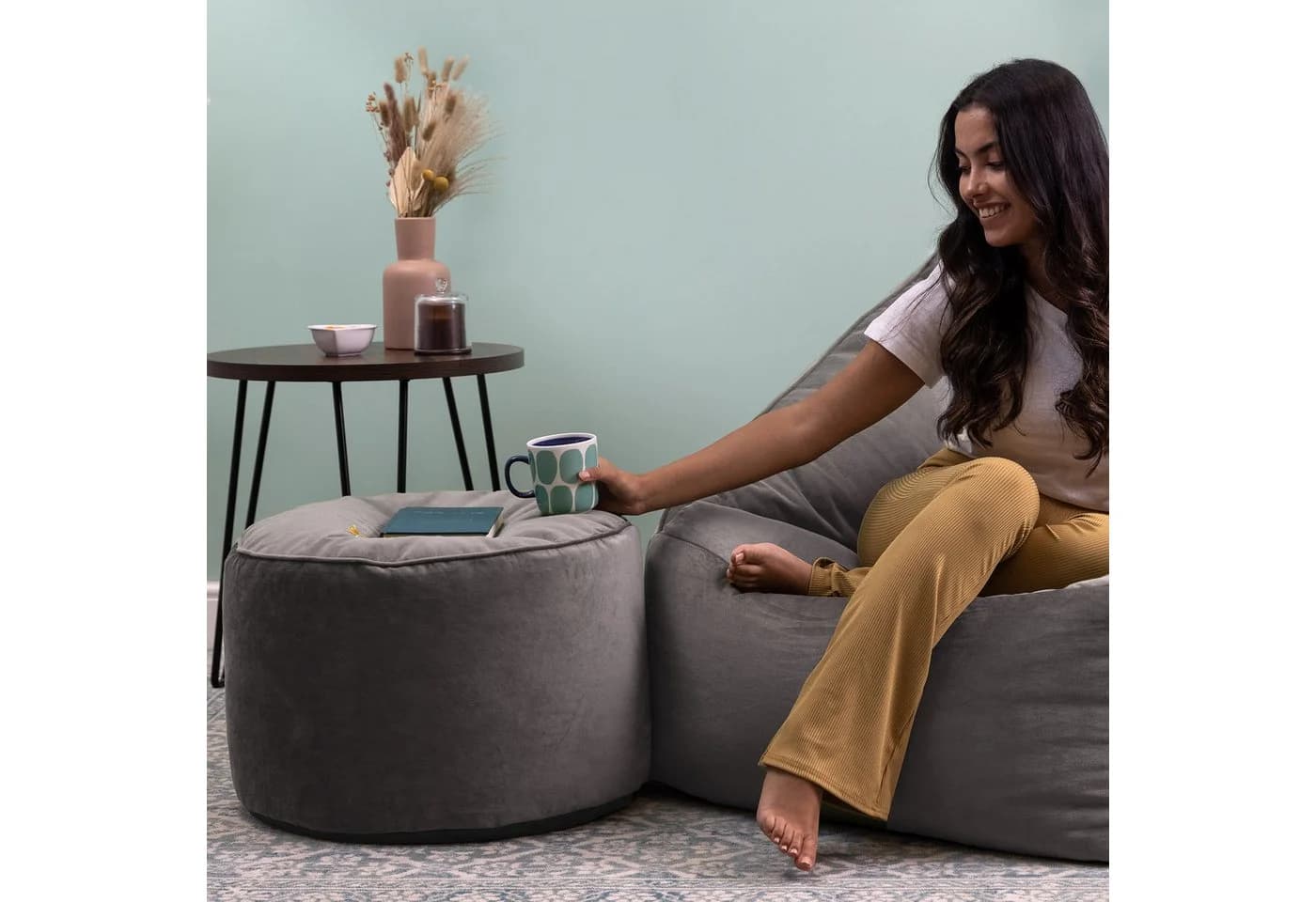 Icon Pouf XL aus Plüschsamt Milano - Bild 3
