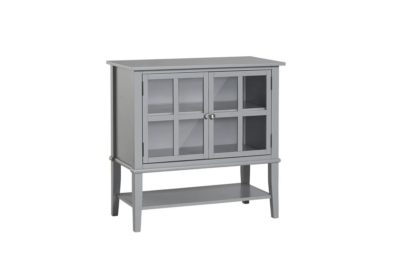 loft24 Highboard Franklin Vitrine Sideboard grau Glastüren Landhausstil - Bild 4