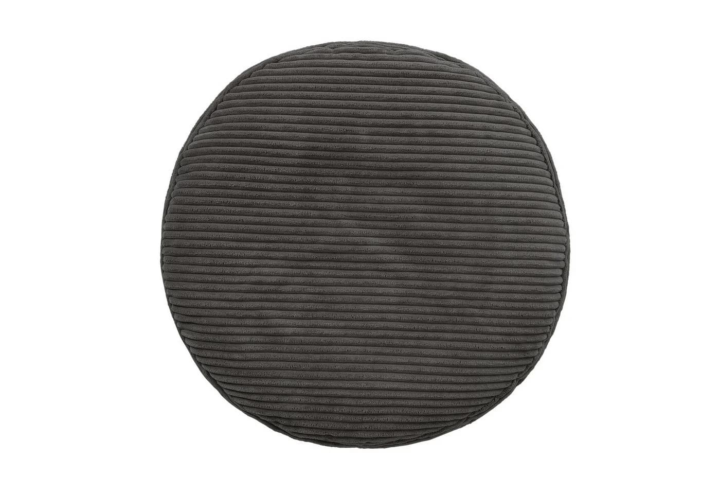 icon Pouf XL aus Cord „Milano“ Grau mit Füllung - Bild 3