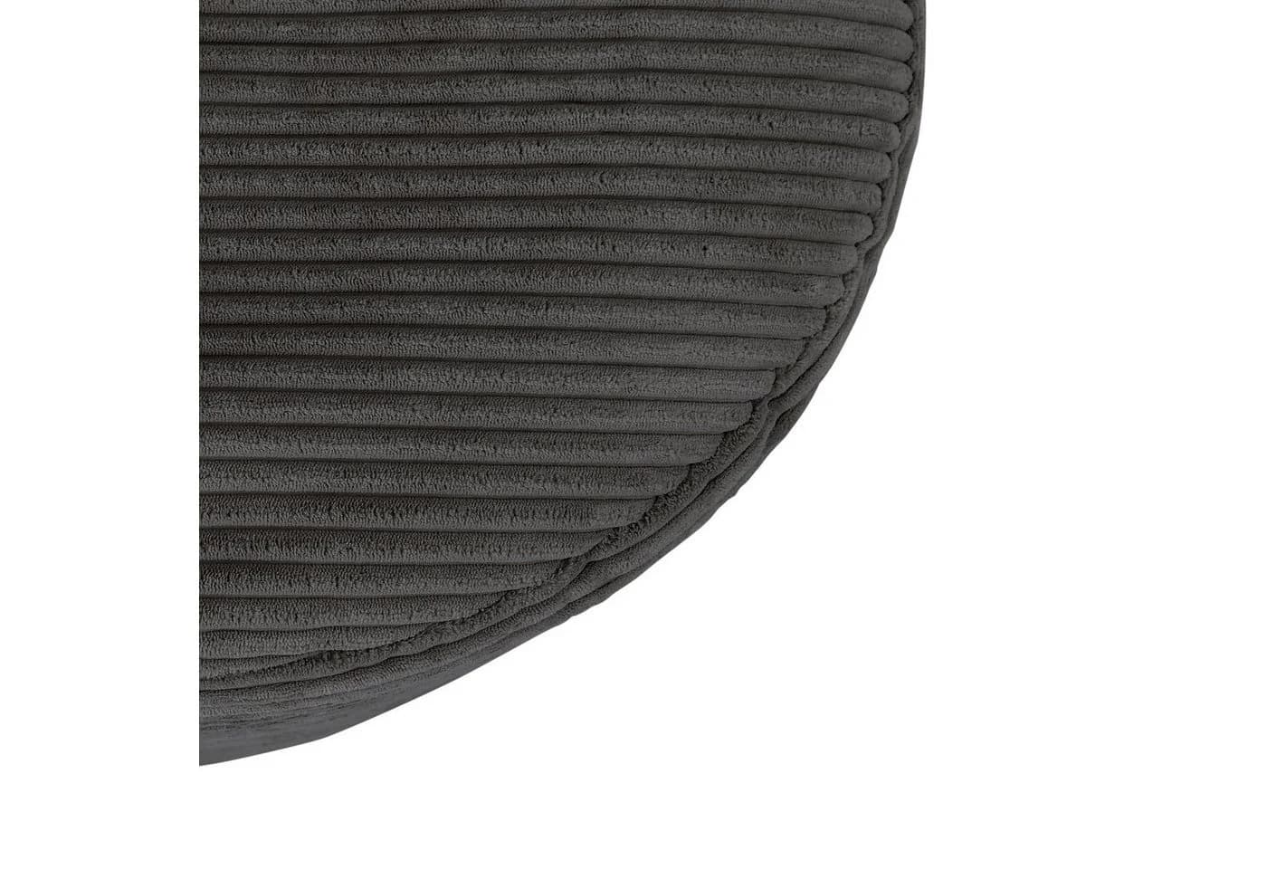 icon Pouf XL aus Cord „Milano“ Grau mit Füllung - Bild 4