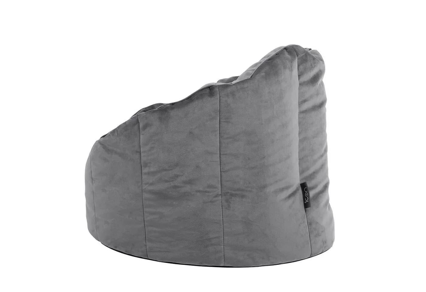 ICON Sitzsack Sessel aus Samt „Sirena“ Grau XXL - Bild 5