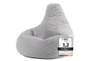 Icon Sitzsack Sessel Dalton mit Rückenlehne Cord Grau XXL Set Bild 2