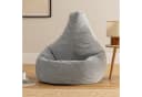 Icon Sitzsack Sessel Dalton mit Rückenlehne Cord Grau XXL Set Bild 3