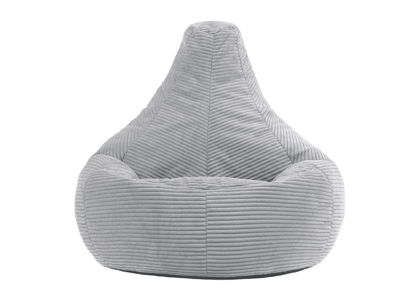 Icon Sitzsack Sessel Dalton mit Rückenlehne Cord Grau XXL Set - Bild 4