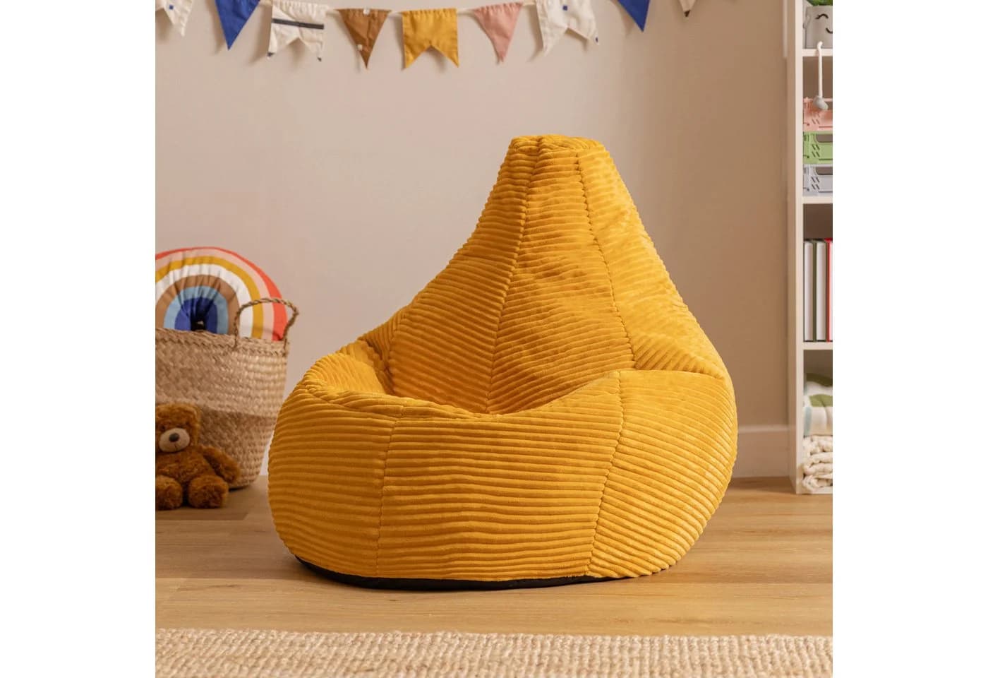 Icon Dalton Cord-Sitzsack Kinder Sessel Gelb Made in Germany - Bild 3