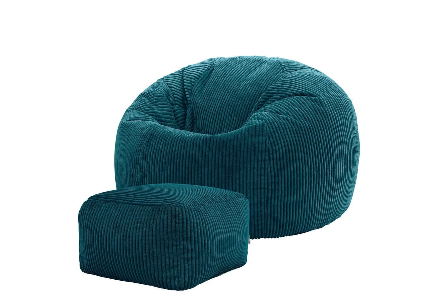 Icon Kingston Sitzsack mit Hocker Cord Blaugrün Made in Germany - Bild 2