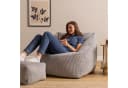 ICON Natalia Sitzsack Riesen Sessel Cord Grau mit Hocker XXL Bild 1
