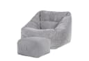 ICON Natalia Sitzsack Riesen Sessel Cord Grau mit Hocker XXL Bild 2