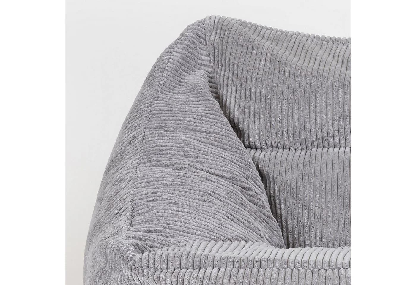 ICON Natalia Sitzsack Riesen Sessel Cord Grau mit Hocker XXL - Bild 5