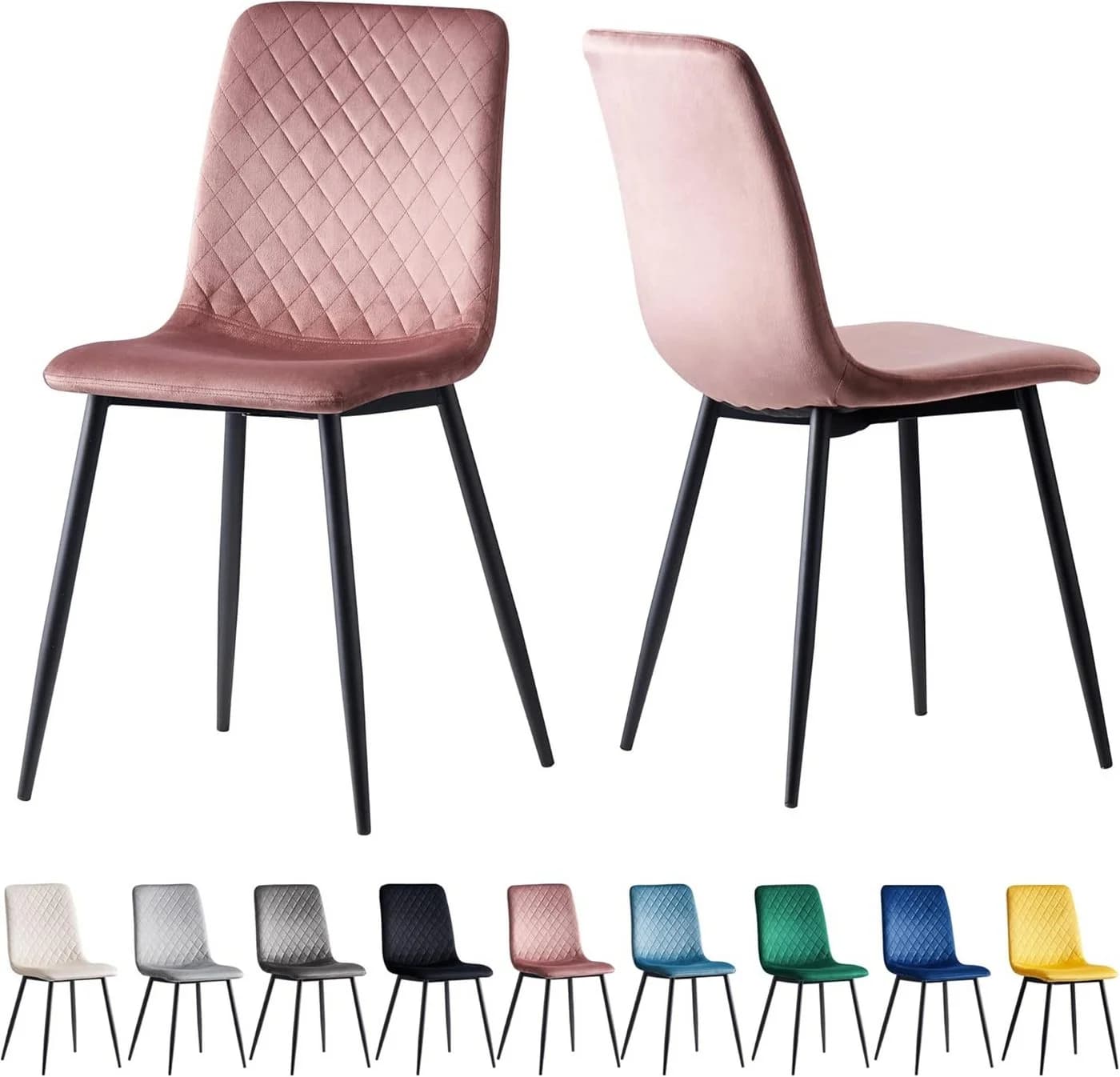 MCC direct Esszimmerstuhl Lexi 2er Set - Samt & Metall - Bild 2