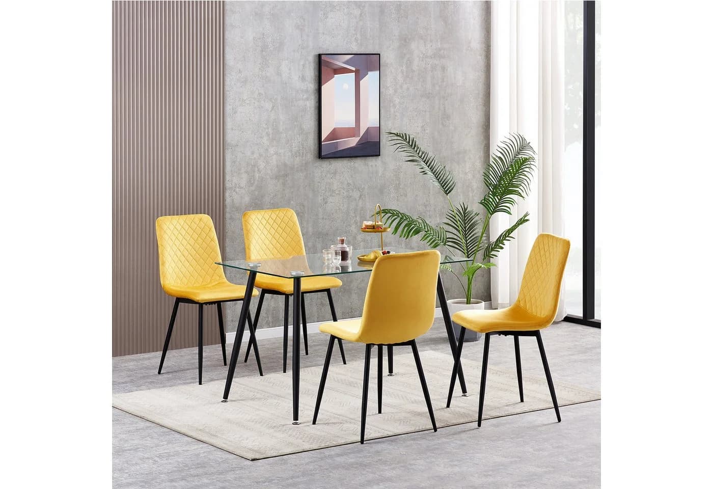 MCC direct Esszimmerstuhl Lexi 4er Set Samtbezug Metallbeine - Bild 5