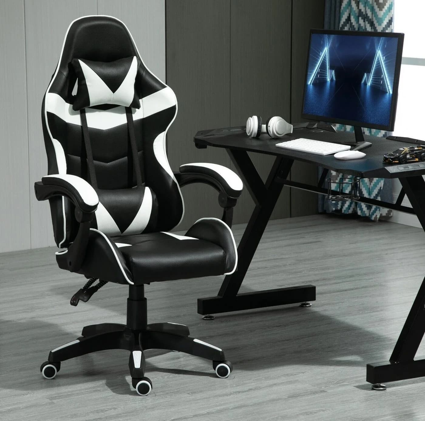 MCC direct Gaming-Stuhl Model A Weiß Ergonomisch mit Rollen - Bild 2