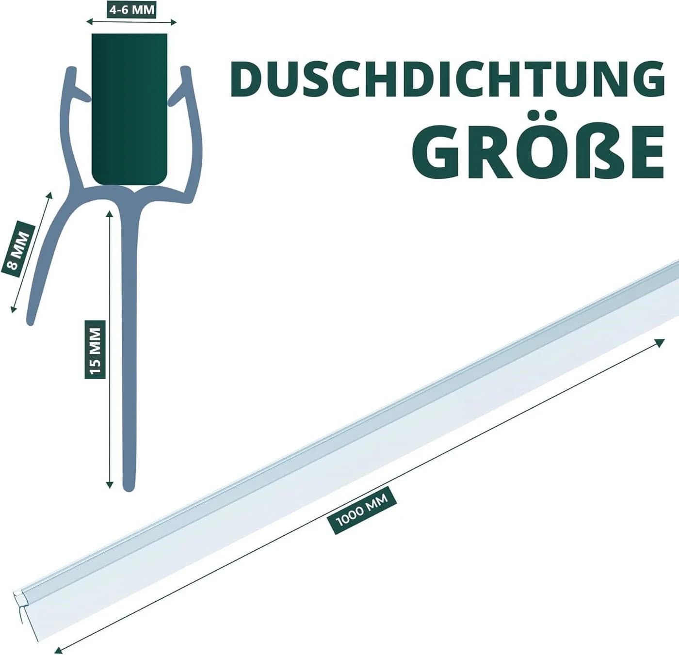 Montegoni Duschdichtung PVC Transparent 2x100CM