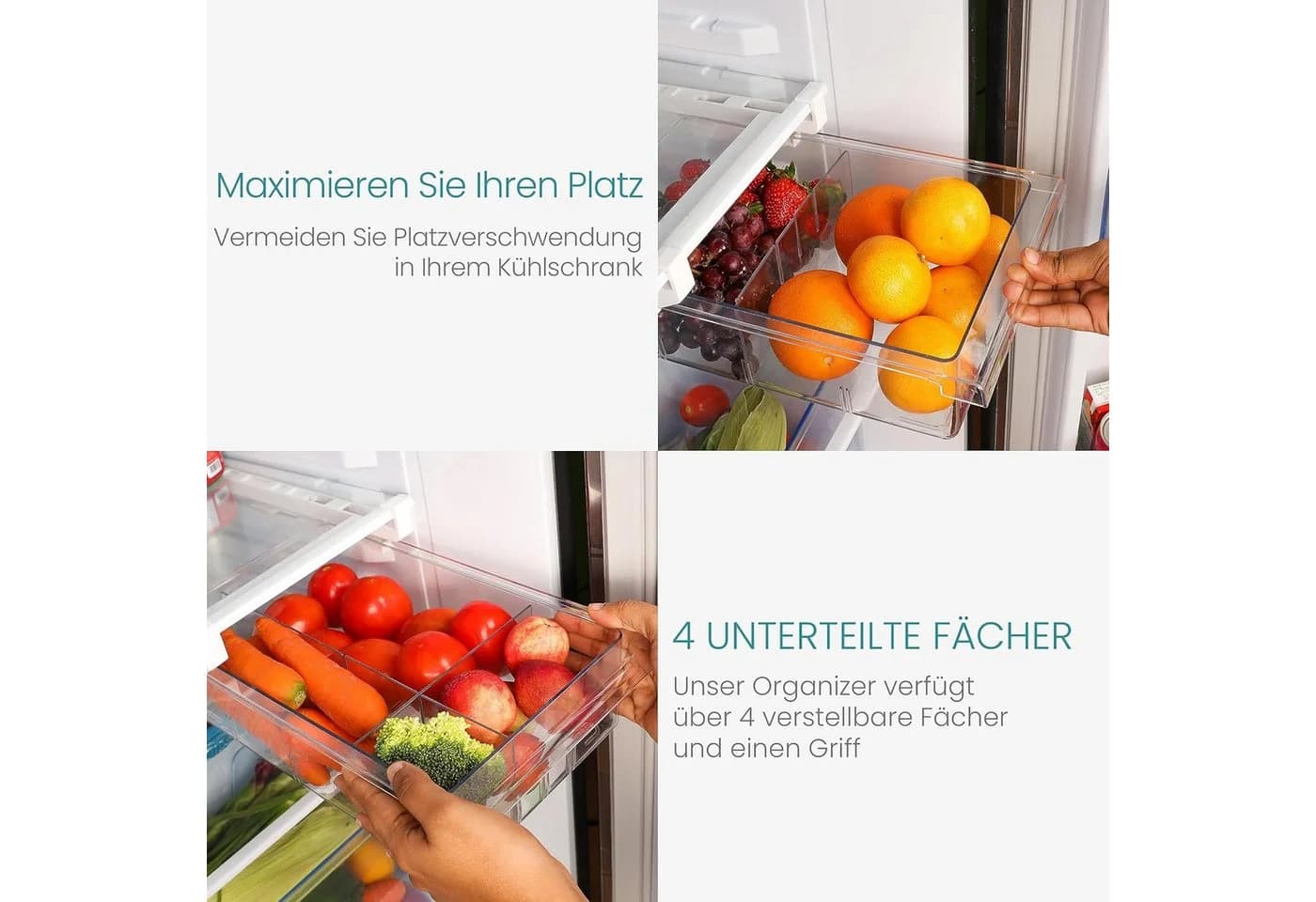 Kurtzy Ausziehbarer Kühlschrank-Organizer Transparent BPA-frei - Bild 3