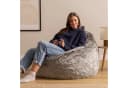 icon Sitzsack Sessel Kunstfell Flauschig Kokon Grau Bild 1