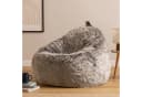 icon Sitzsack Sessel Kunstfell Flauschig Kokon Grau Bild 3