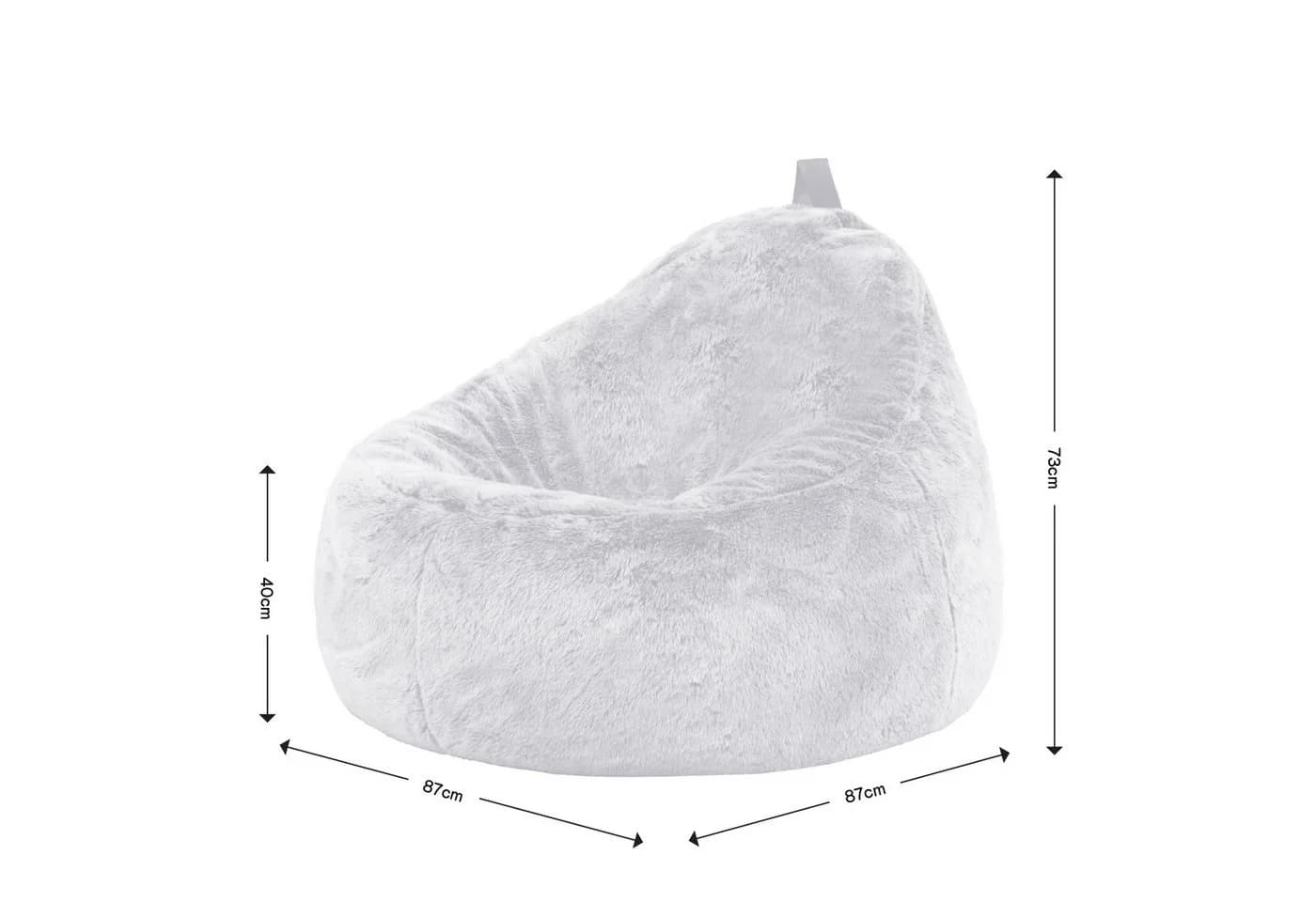 icon Sitzsack Sessel Kunstfell Flauschig Kokon Grau - Bild 5