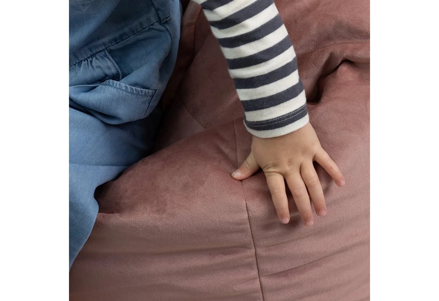 icon Kinder-Sitzsack Rosa Samt mit Füllung - Bild 5