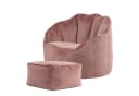 icon Sitzsack Sessel Sirena Rosa Samt mit Hocker XXL Bild 2