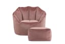 icon Sitzsack Sessel Sirena Rosa Samt mit Hocker XXL Bild 4