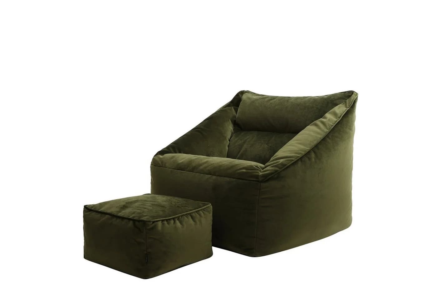 icon Sitzsack Riesen Sessel aus Samt „Natalia“ mit Hocker - Bild 2
