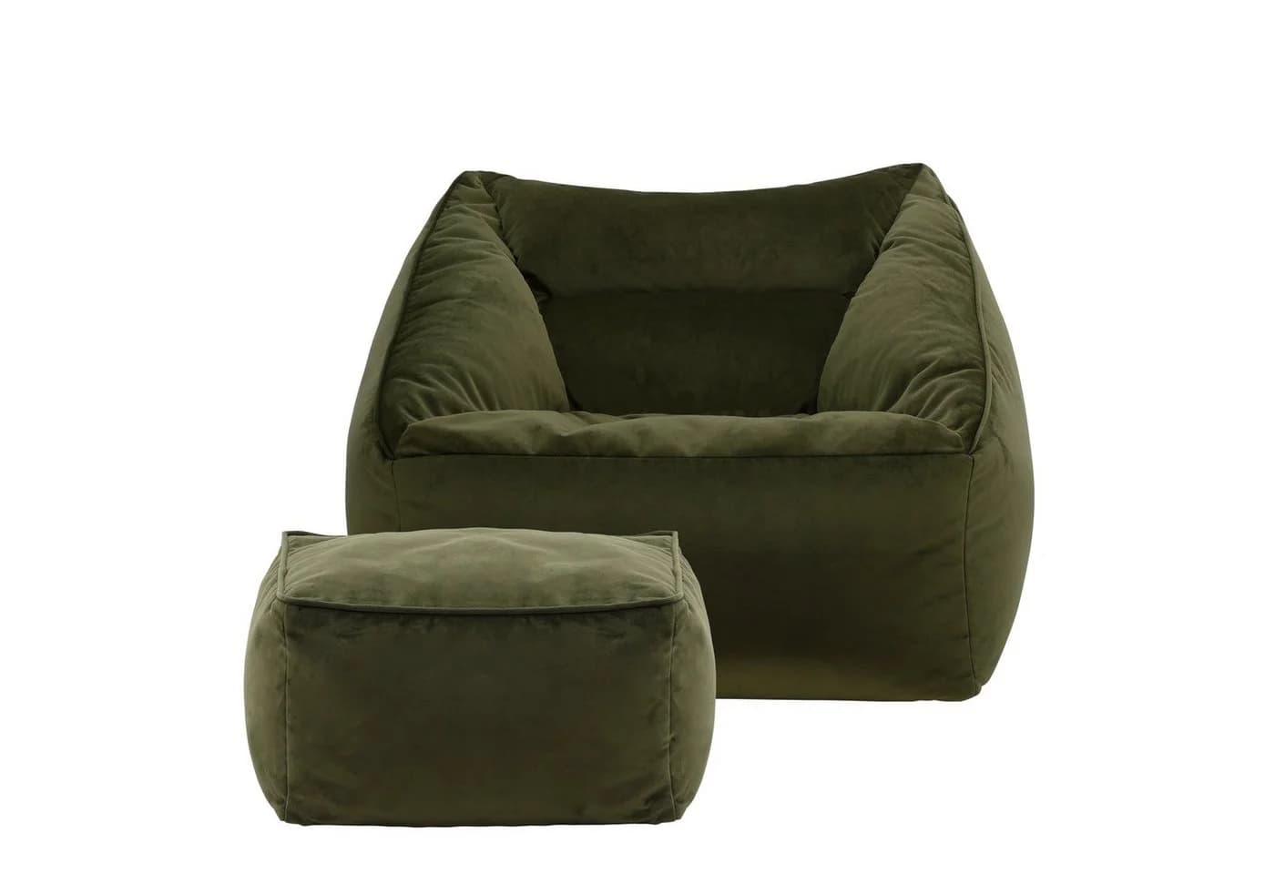 icon Sitzsack Riesen Sessel aus Samt „Natalia“ mit Hocker - Bild 4