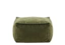 icon Pouf Amara Plüschsamt Oliv mit Füllung Modern Bild 2