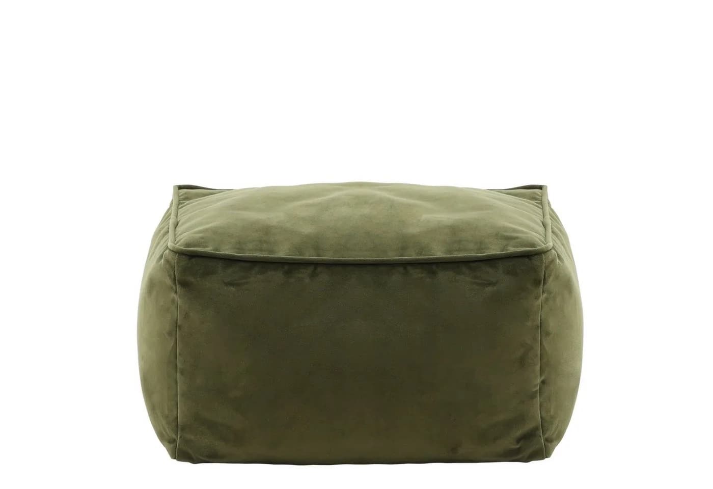 icon Pouf Amara Plüschsamt Oliv mit Füllung Modern - Bild 2