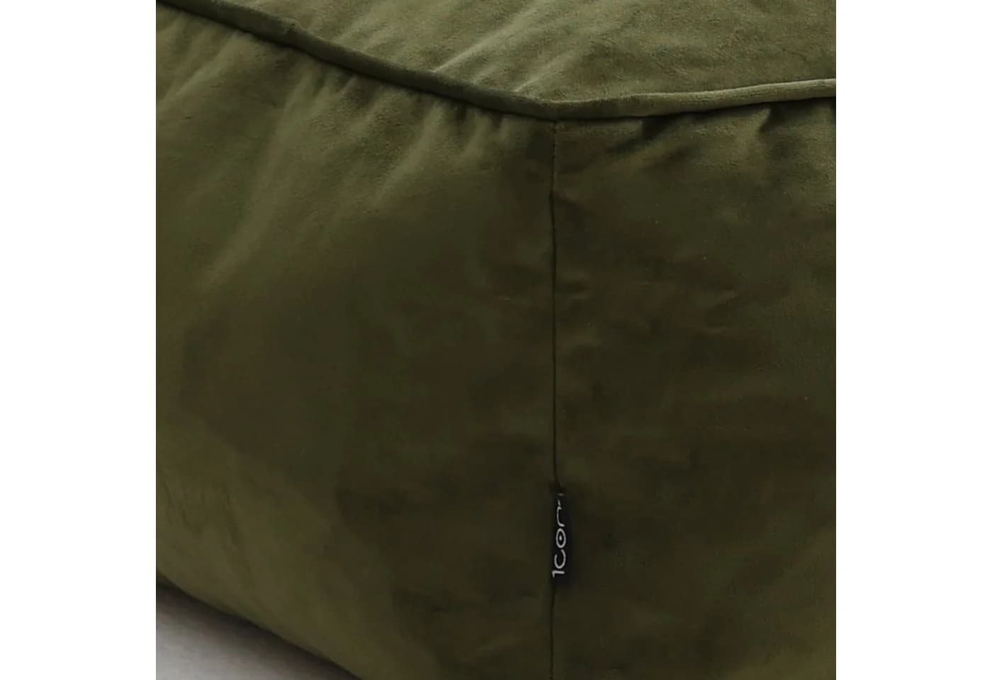 icon Pouf Amara Plüschsamt Oliv mit Füllung Modern - Bild 5