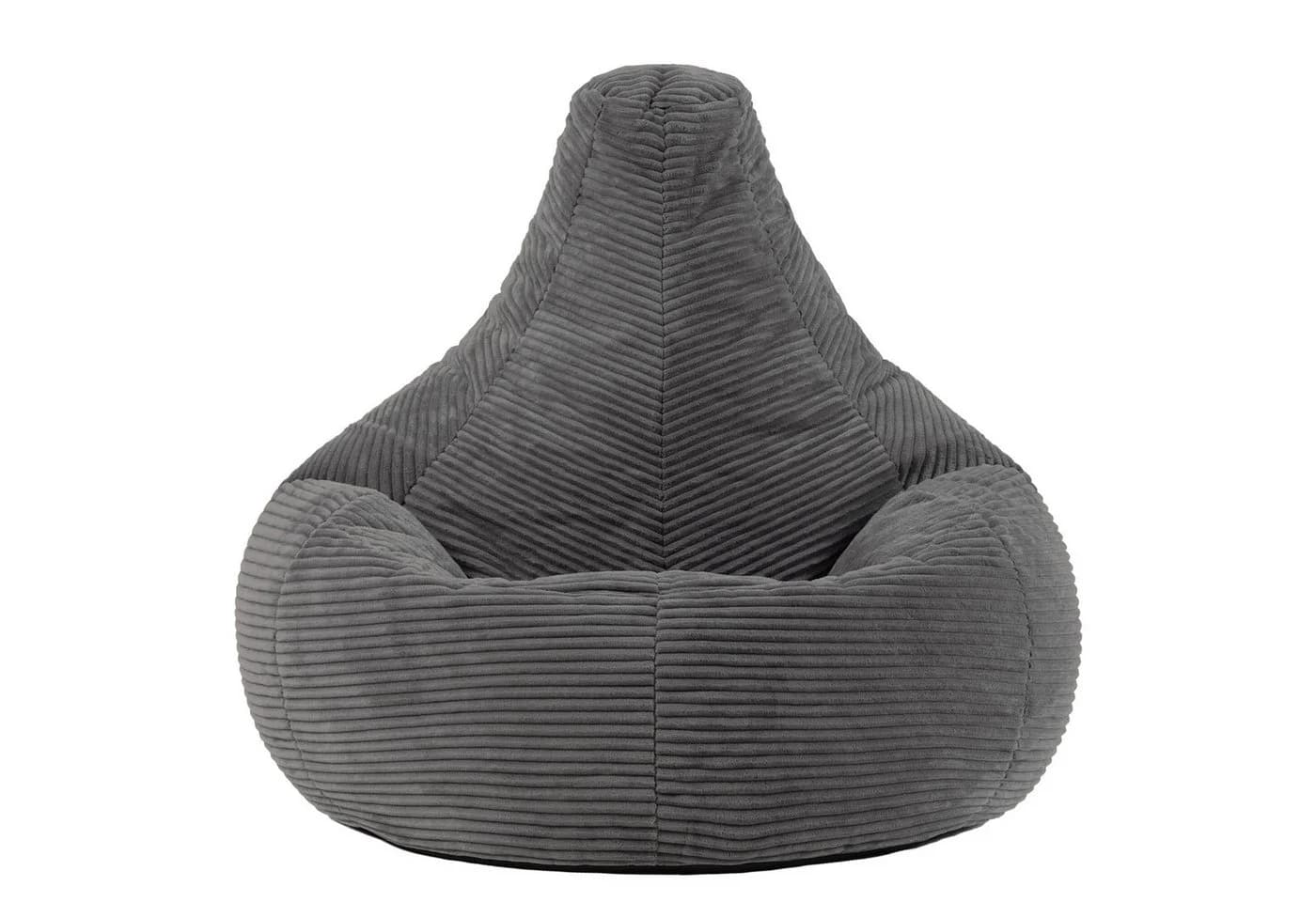 Icon Dalton Sitzsack Sessel mit Rückenlehne Cord Anthrazitgrau XXL - Bild 4