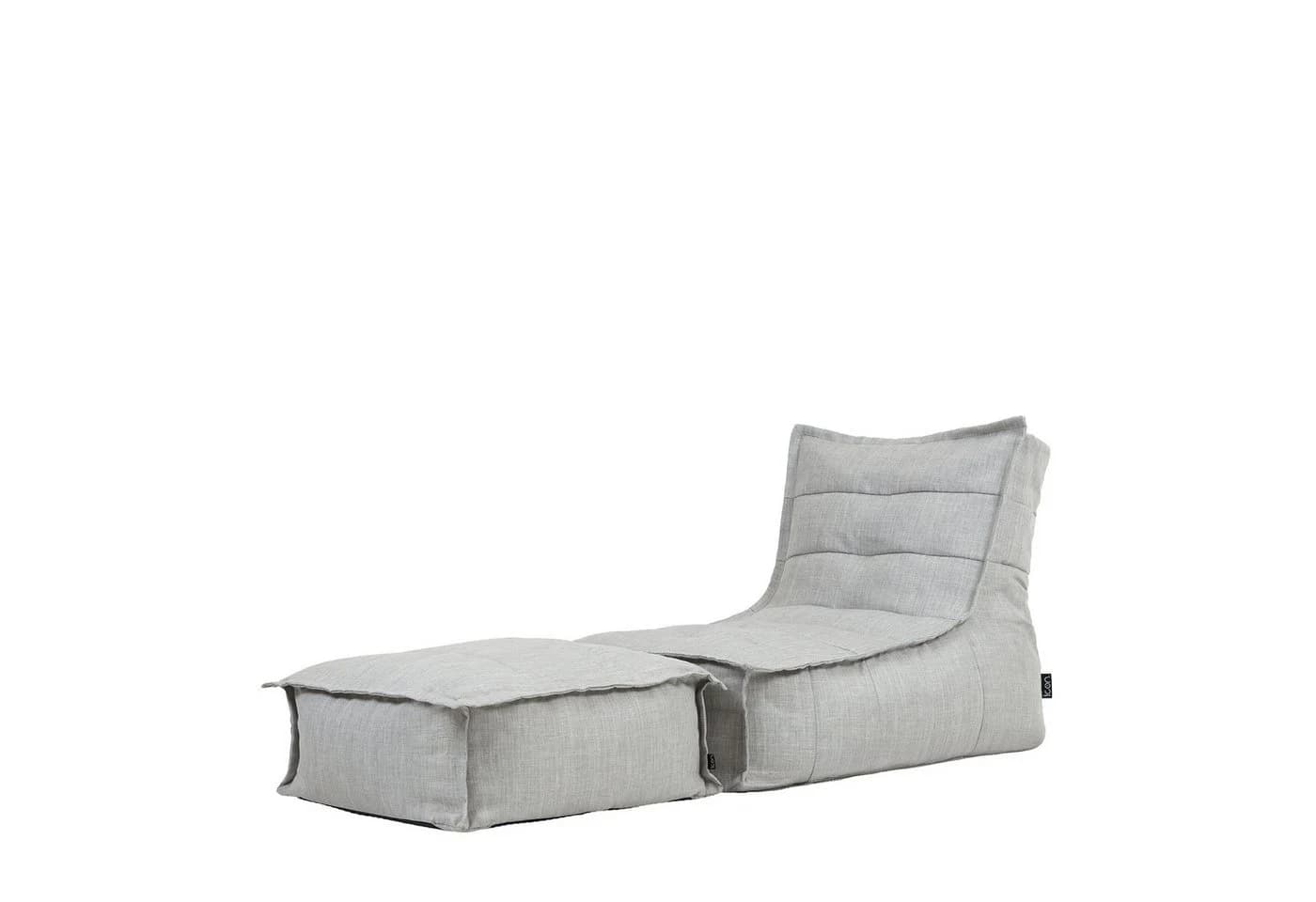 Icon Dolce Sitzsack-Set mit Liege und Hocker Grau Wetterfest - Bild 2