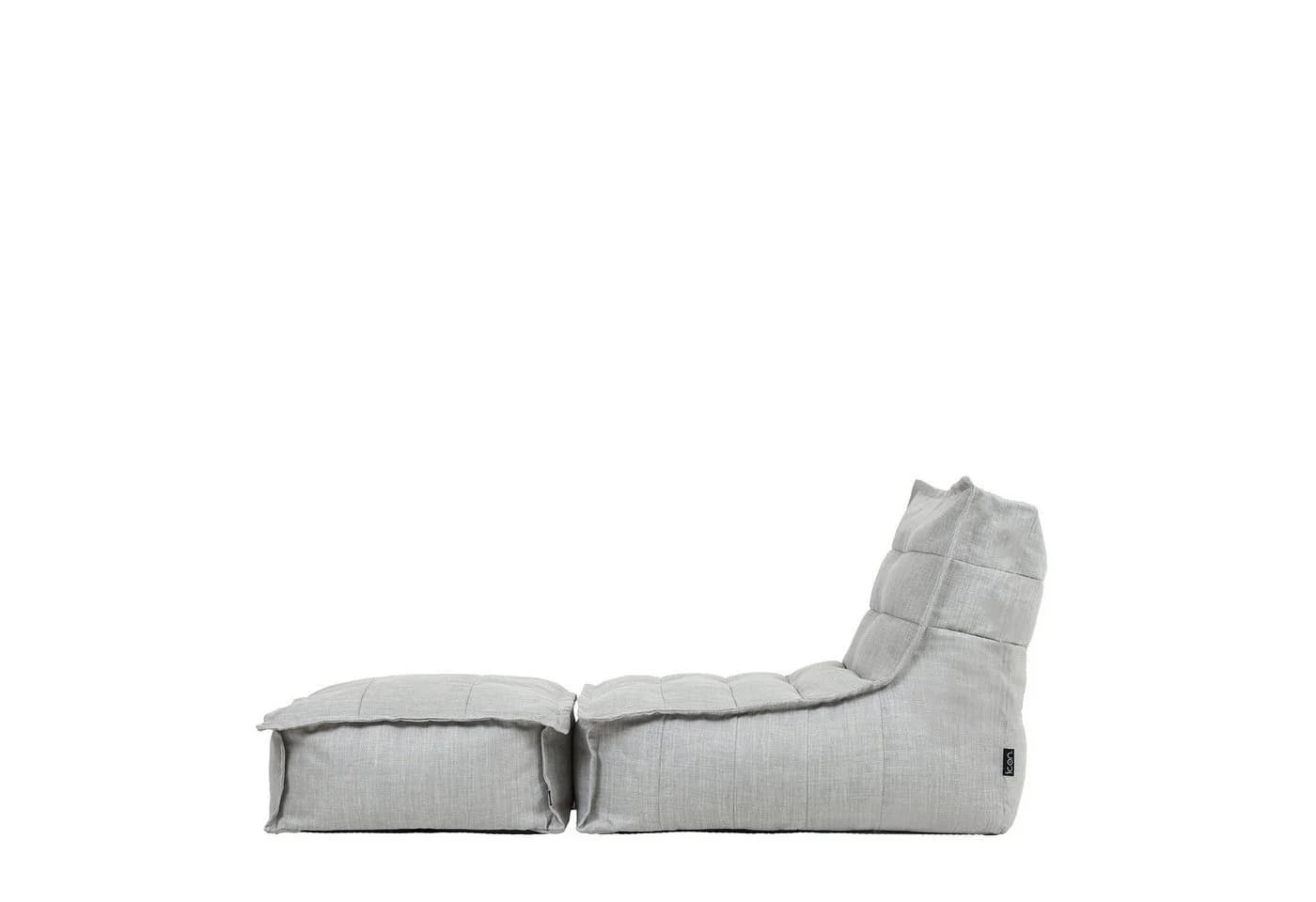 Icon Dolce Sitzsack-Set mit Liege und Hocker Grau Wetterfest - Bild 4