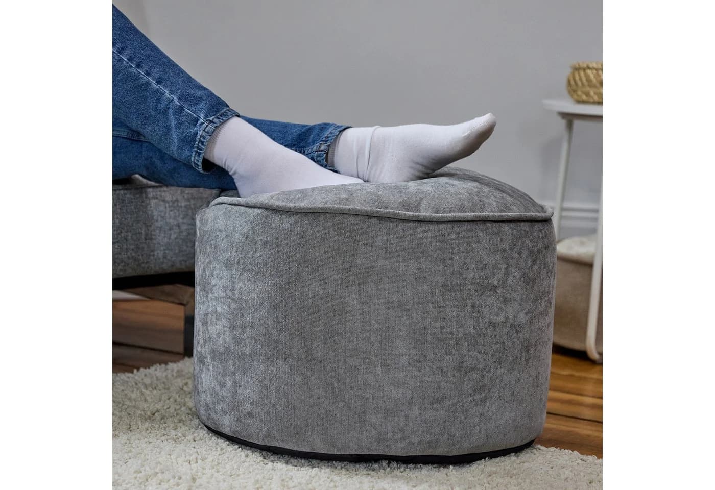 icon Pouf XL aus Chenille „Milano“ mit Füllung